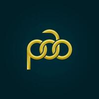 Letters PAO Logo Simple Modern Clean vector