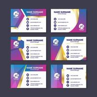 Gradient Color  Business Card Template Collection vector