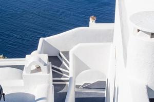 Beautiful White Buildings in Santorini Greece photo