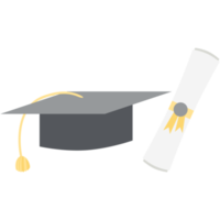 graduation hat with diploma certificate roll png