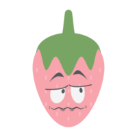 fragola testa emoticon viso espressione collezione png