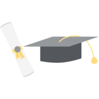 graduation hat with diploma certificate roll png