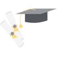 graduation hat with diploma certificate roll png