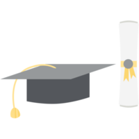 graduation hat with diploma certificate roll png