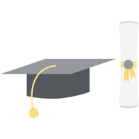 graduation hat with diploma certificate roll png