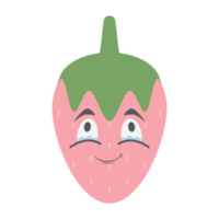 fragola testa emoticon viso espressione collezione png