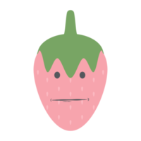 colección de expresión de cara de emoticon de cabeza de fresa png