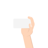 hand holding white blank name card png