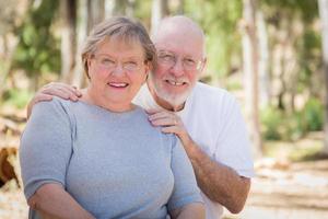 Happy Senior Couple Portrait Outdoors photo