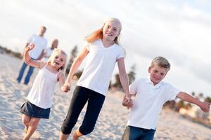 Adorable Caucasian Family on a Walk photo