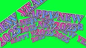 Happy new year 2023 green screen animation video