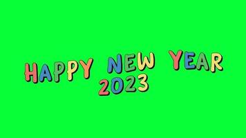 feliz ano novo 2023 animação em tela verde video