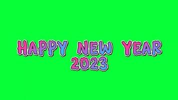 feliz año nuevo 2023 animación de pantalla verde video