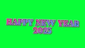 Happy new year 2023 green screen animation video