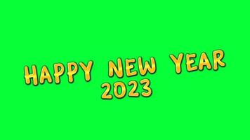 feliz año nuevo 2023 animación de pantalla verde video