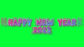 Happy new year 2023 green screen animation video