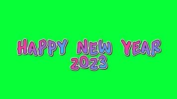contento nuovo anno 2023 verde schermo animazione video