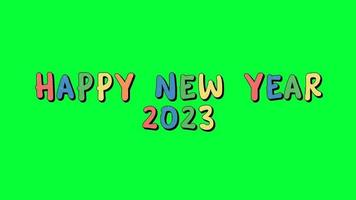Happy new year 2023 green screen animation video