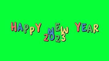 Happy new year 2023 green screen animation video