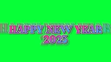 Happy new year 2023 green screen animation video