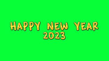 contento nuovo anno 2023 verde schermo animazione video