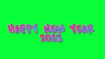 Happy new year 2023 green screen animation video