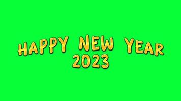 gelukkig nieuw jaar 2023 groen scherm animatie video