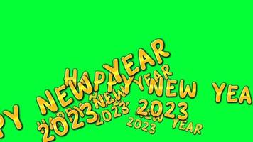 Happy new year 2023 green screen animation video