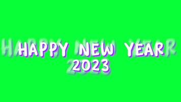 Happy new year 2023 green screen animation video