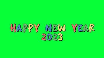 feliz ano novo 2023 animação em tela verde video