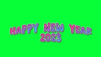 Happy new year 2023 green screen animation video