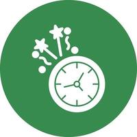 New Year Clock Vector Icon Design