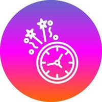 New Year Clock Vector Icon Design