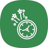 New Year Clock Vector Icon Design