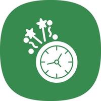 New Year Clock Vector Icon Design