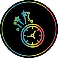 New Year Clock Vector Icon Design