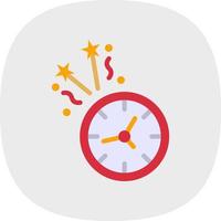 New Year Clock Vector Icon Design