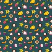 Seamless pattern with exotic fruits. Design for fabric, textile, wallpaper, packaging. vector
