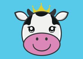 Cute Baby Cow Cartoon Vector Icon Illustration. Animal Nature Icon Concept Isolated Vector. Flat Cartoon Style