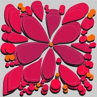 Hand drawn beautiful red abstract flower blob vector