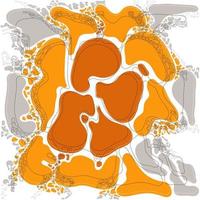 hermosa mancha naranja dibujada a mano con varios tipos de línea vector