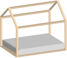 huis vormig houten bed png