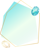 etiqueta de borda de gema de cristal azul e safira png