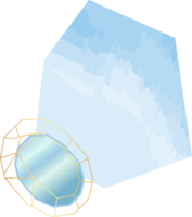 étiquette de bordure de gemme en saphir et cristal bleu png