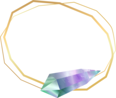 rótulo de borda de gema de cristal de fluorita, verde e roxo png