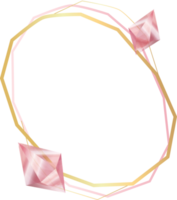 étiquette de frontière de quartz rose et de gemme de cristal rose png