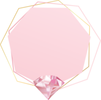 rótulo de borda de gema de quartzo rosa e cristal rosa png