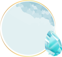 étiquette de bordure de gemme en saphir et cristal bleu png