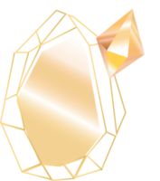 etiqueta de borde de gema de cristal citrino y amarillo png