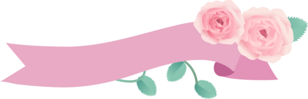 étiquette fleur rose png